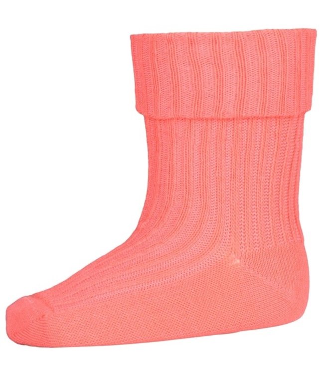Sokken cotton rib coral peach baby