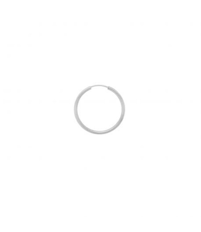 Single Thick Plain Ring Earring XXL silver