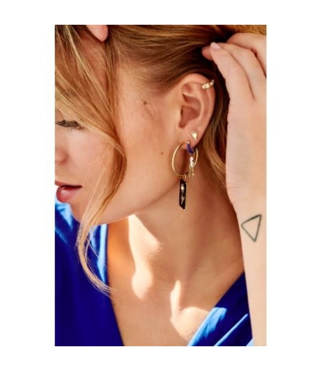 Single Thick Plain Ring Earring XXL silver