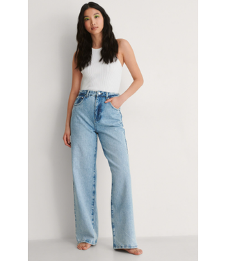 Vintage Look Wide Leg High Waist Jeans 