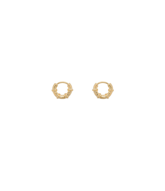 Cable Ring Earrings goldplated - single