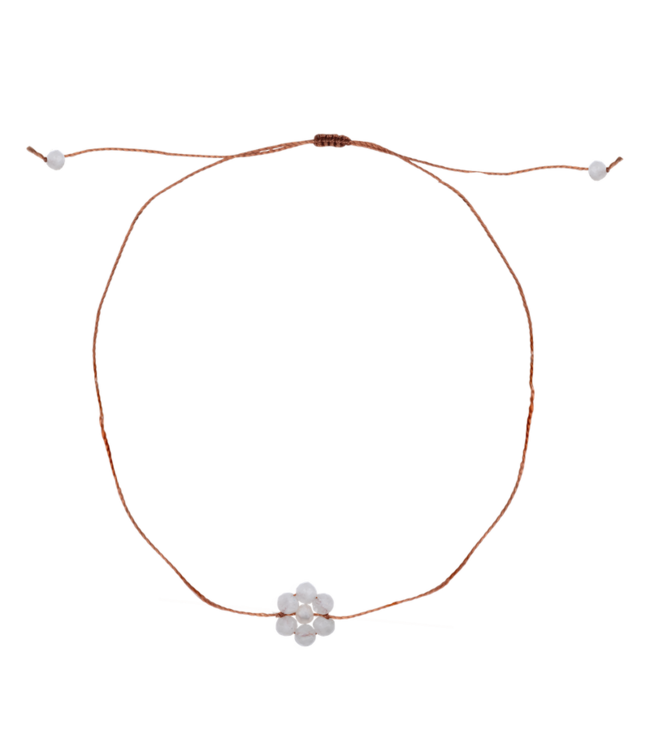 White Quartz / April birth flower bracelet
