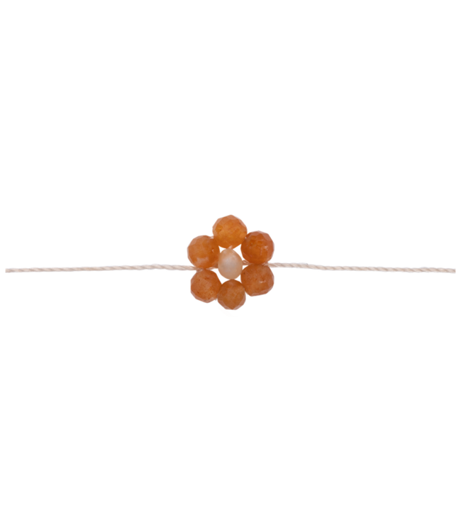 A LA Orange Agate / May birth flower bracelet