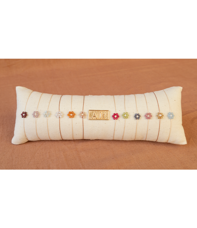 Ruby / July birth flower bracelet