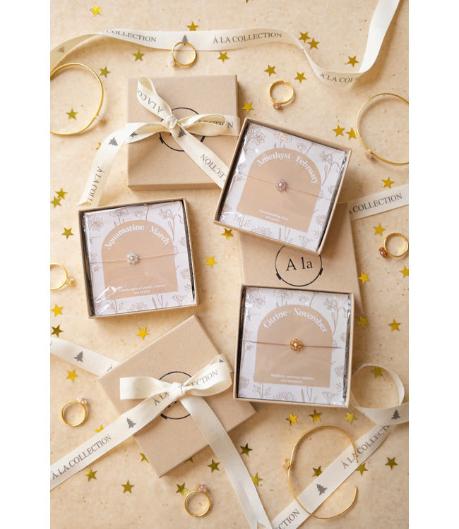 Ruby / July birth flower bracelet