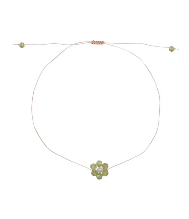 Peridot / August birth flower bracelet