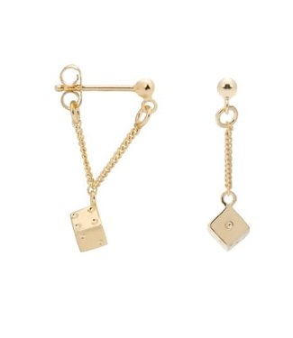 ANNA NINA Single dice stud chain earring