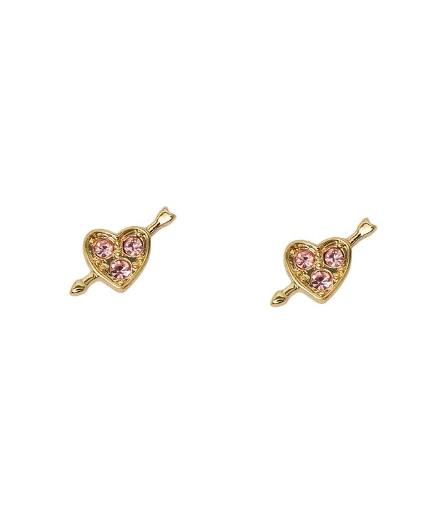 PIECES Mila earstuds heart goldplated