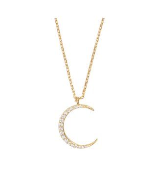 A New Day Amsterdam Crescent moon necklace - clear