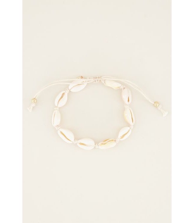 PIECES Bellay Anklet - Birch/White Shell