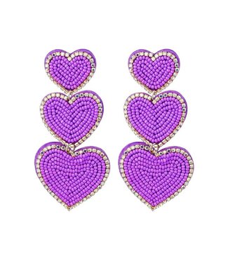 Heart of gold earrings | Purple