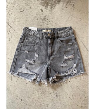 Denim short HW - grey