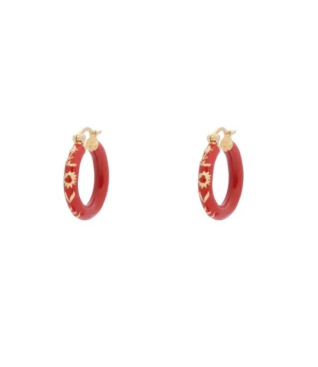 Bonfire hoop earrings - Goldplated