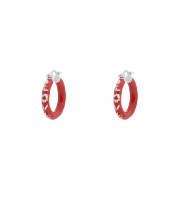 Bonfire hoop earrings - Silver