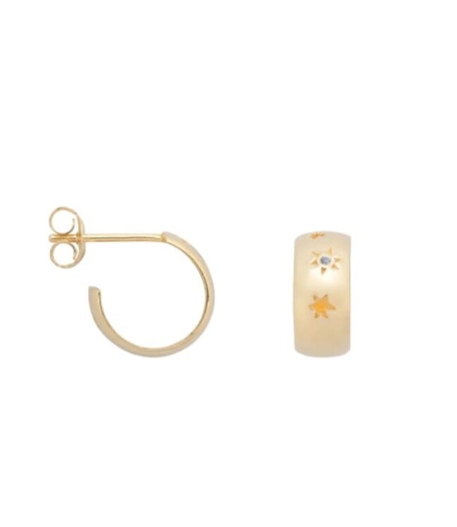 Single visionary ring earring - Goldplated
