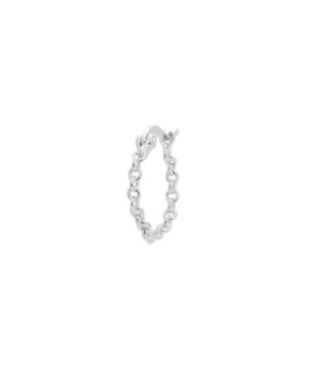 Single twine hoop earring - Silver