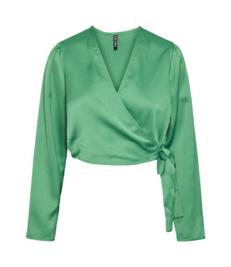 PIECES Sena wrap top - Fern green