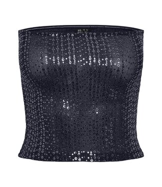 PIECES Siddy tube top - Black silver