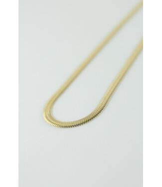 Golden flat necklace