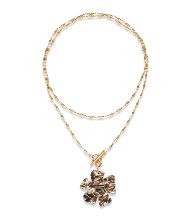 Brown Flower - necklace