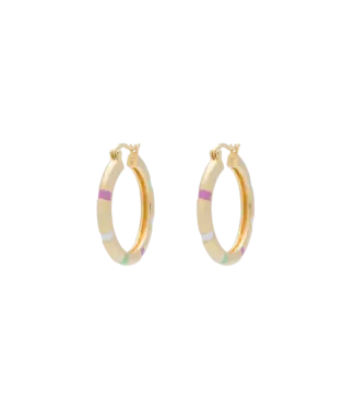 ANNA NINA Sweet stripe hoop earrings - Goldplated