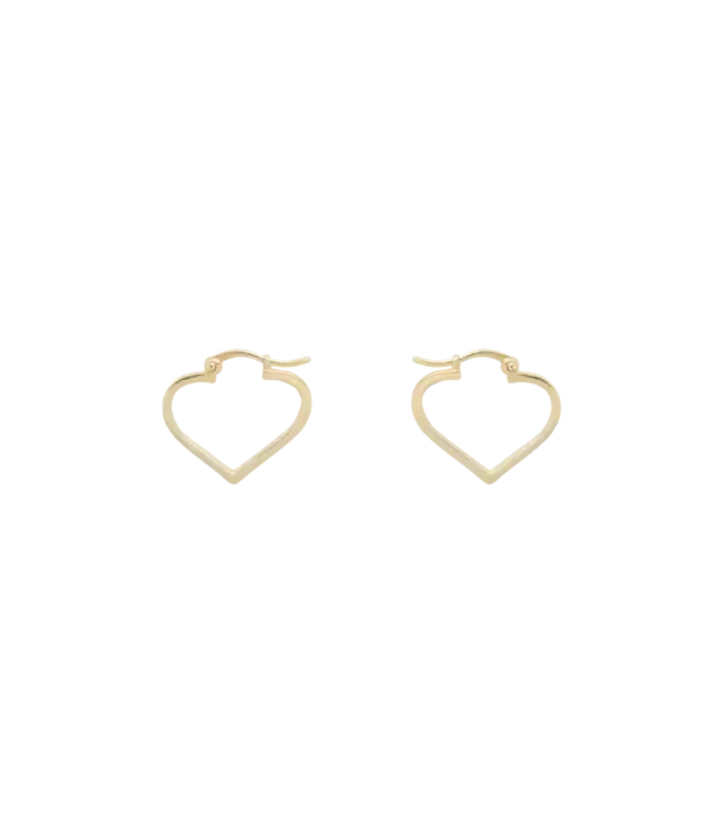 Funky love small hoop earrings - brass goldplated
