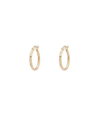 Rope plain hoop earring - silver goldplated