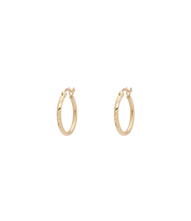 Rope plain hoop earring - silver goldplated
