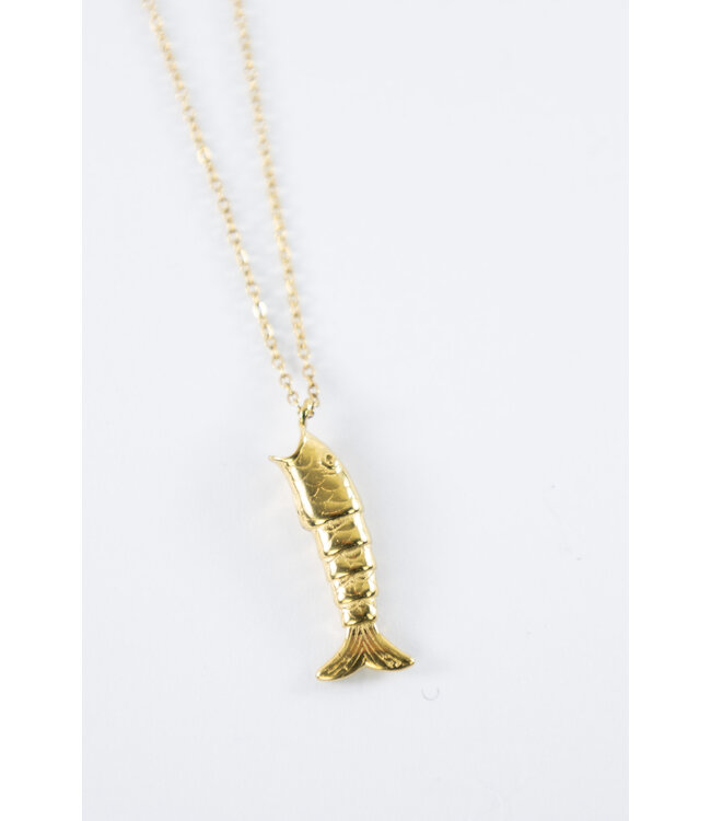 Hooked fish necklace - Gold