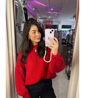 Fluffy sweater - Red
