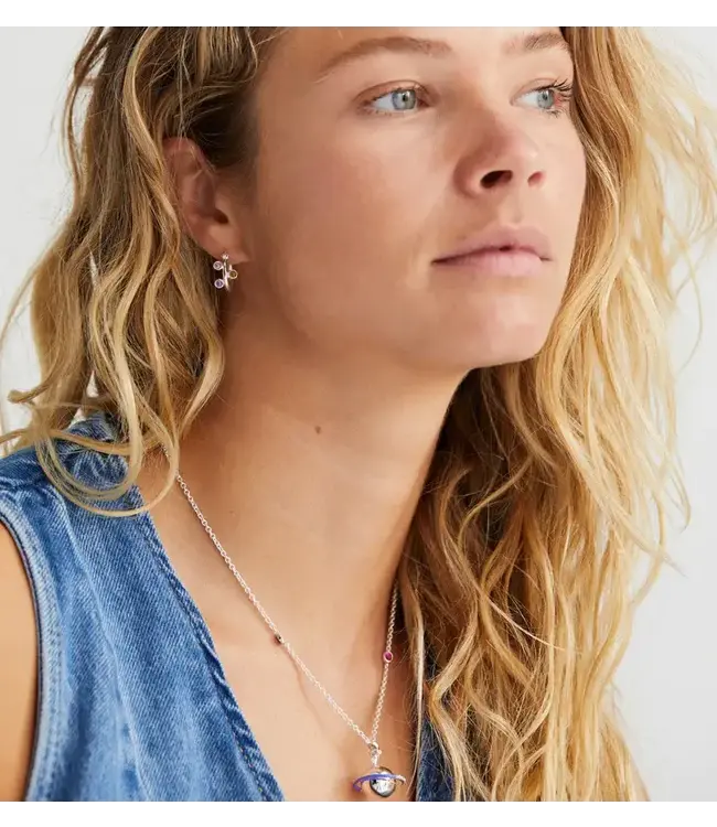 Single Trilogy ring earring - Silver