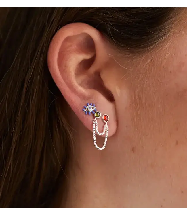 Single Jagger stud earring - Silver