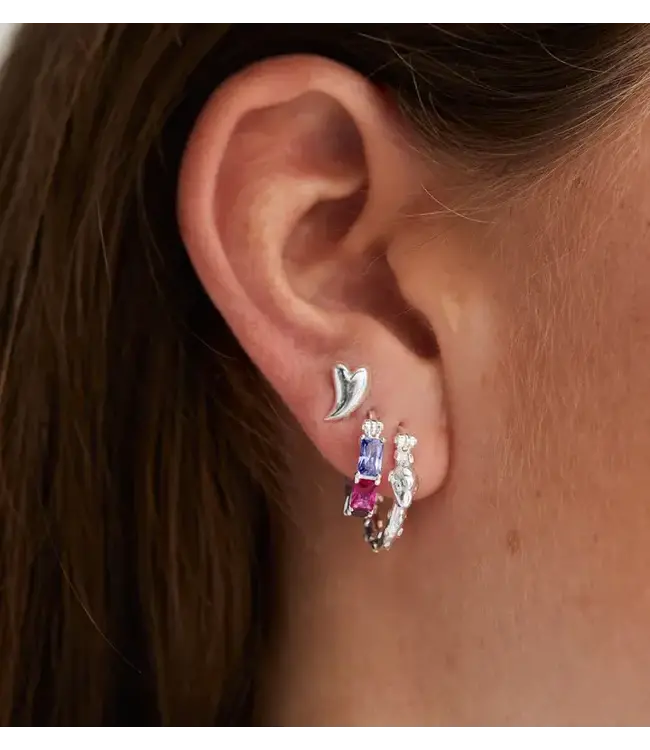 Single Afterglow ring earring - Silver