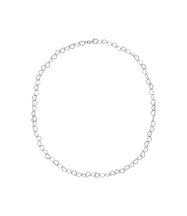 Linked Hearts Necklace medium - Silver