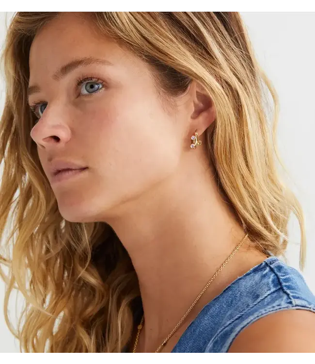 Single Trilogy ring earring - Goldplated