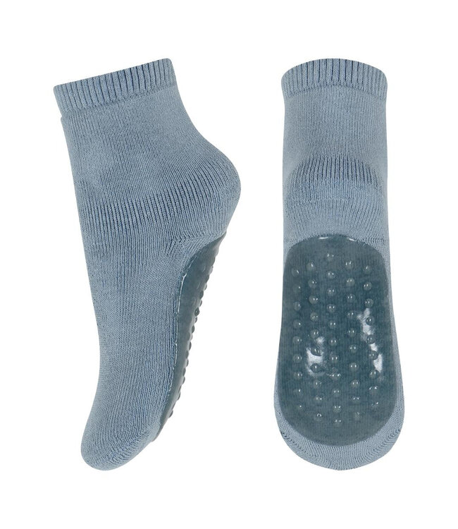 Cotton socks - antislip - Dusty blue