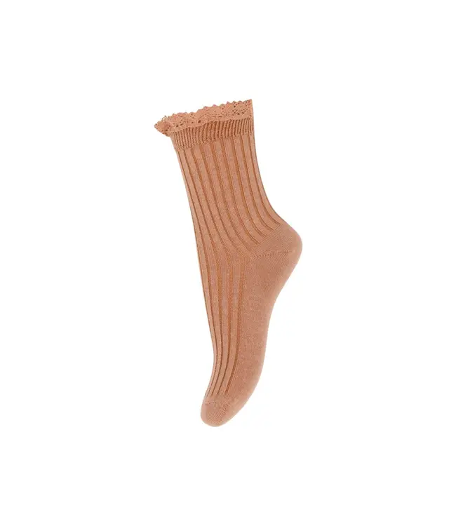 Julia socks with lace Tawny brown