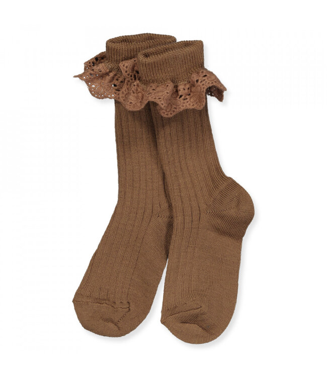 MP Denmark Lea socks with lace Peacan Pie