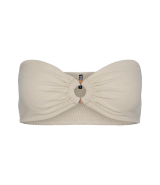 PIECES Agnes Smock Bandeau Top - Raw Cotton