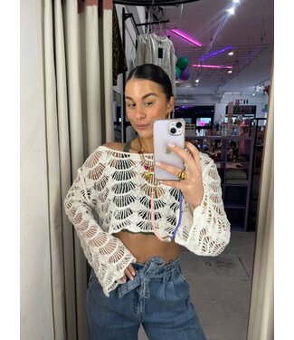 Cropped Shell Top - White