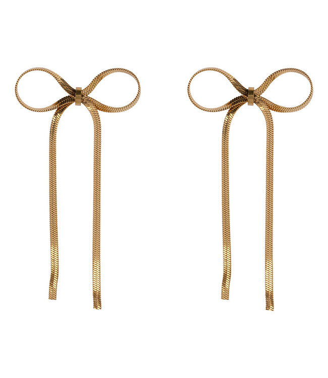 Bow tie earrings - Gold