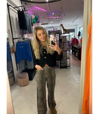 Leopard wide leg jeans