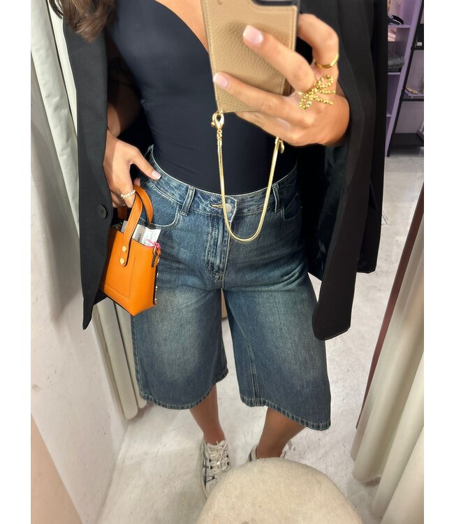 Teddie Bermuda Jeans - Blue