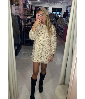 Aimy Sparkle Dress - Beige/Gold