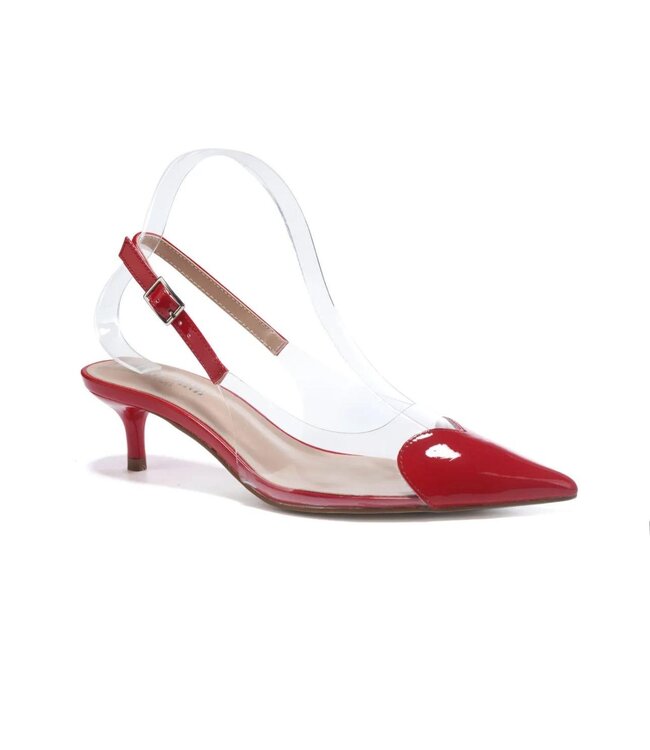 Alaia Heart Slingbacks - Red