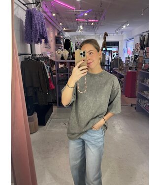 Sabrina Oversized Tee - Washed Grey