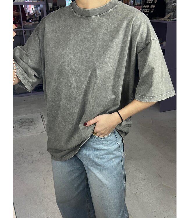 Sabrina Oversized Tee - Washed Grey