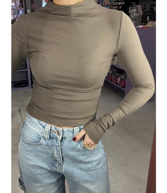 Veerle Longsleeve - Taupe