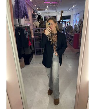 Jennifer Straight Jeans - Grey