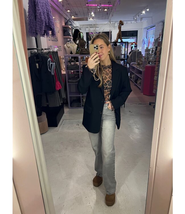 Jennifer Straight Jeans - Grey